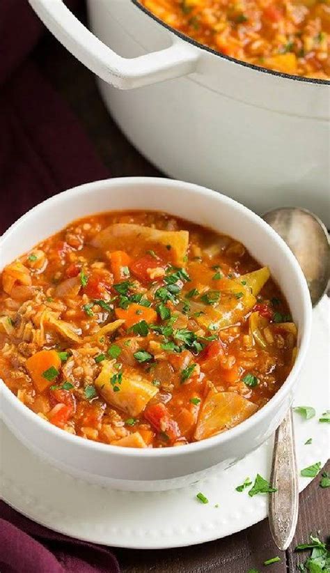 Full of healthy vegetables and lean protein. Crock Pot Keto Unstuffed Cabbage Roll Soup | Cabbage roll ...