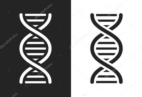 Icono Lineal Plano De Genes Símbolo Científico Médico Blanco Y Oscuro