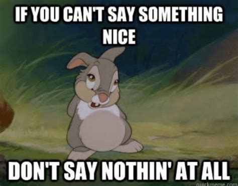 If You Cant Say Something Nice Positive Life Positive Thoughts Class Rules Memes Bambi