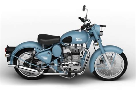 A new classic 350 in gun grey colour and a classic 500 in stealth black colour. Royal Enfield Classic Squadron Blue 2016 3D Model MAX OBJ ...
