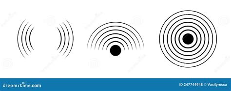 Signal Sound Wave Icon Circle Pulse Vector Sonic Digital Graphic Noise