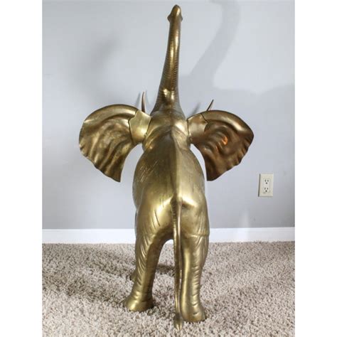 1960s Vintage Monumental Extra Large 43 Brass Elephant Statue Chairish