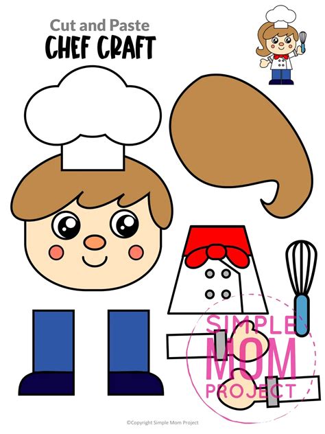 Free Printable Chef Craft Template Community Helpers Crafts