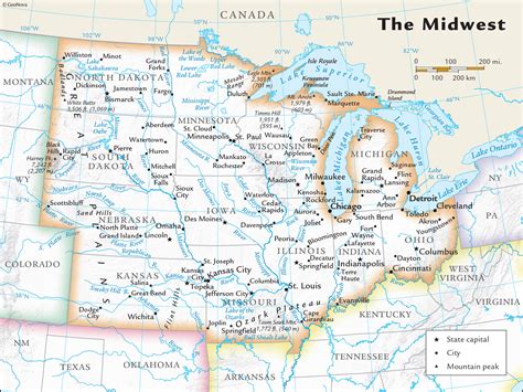 Printable Map Of Midwest