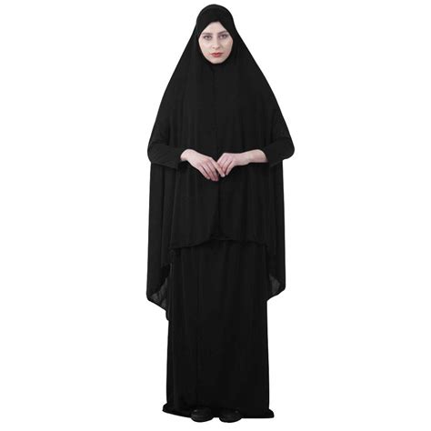 Buy Queena Muslim Women S Two Piece Prayer Dress Hijab Scarf Full Length Islamic Abaya Set For
