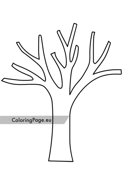 Simple Bare Tree Coloring Page Coloring Page