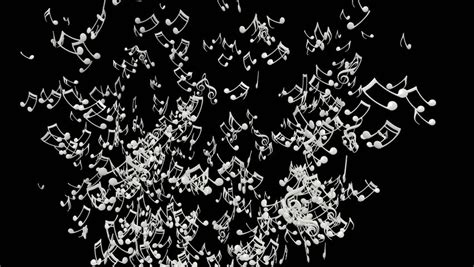 Animated Exploding White Music Notes On Transparent Background 2 Each