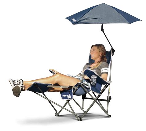 Recliner Chair Umbrella Sun Shade Camping Outdoor Patio Folding Beach