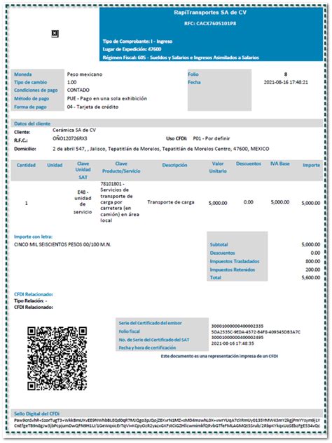 Ejemplo De Cfdi De Ingresos Con Complemento Carta Por Vrogue Co