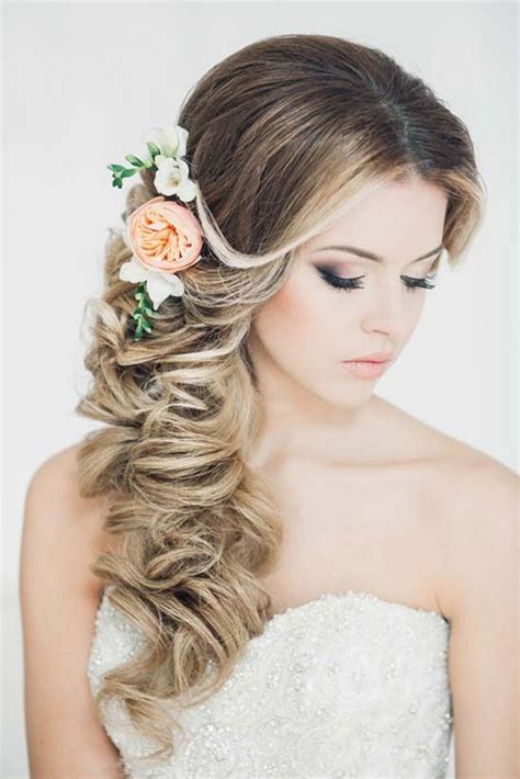 Wedding Hairstyles To The Side 20 Best Side Curls Bridal Hairstyles