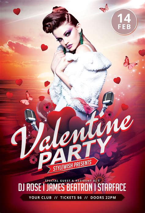 Valentine Party Flyer Template Download Psd File 6 Fiesta De San