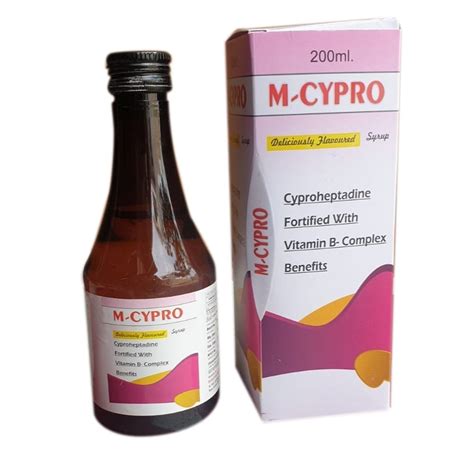 M Cypro Cyproheptadine Fortified Syrup Packaging Type Bottle