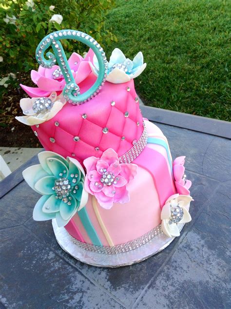 Delicious Homemade Beautiful Birthday Cake With Bling Beautiful