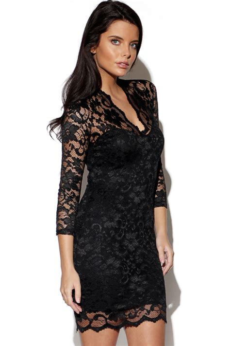 Black Lace Cocktail Dress Picture Collection Dressedupgirl Com