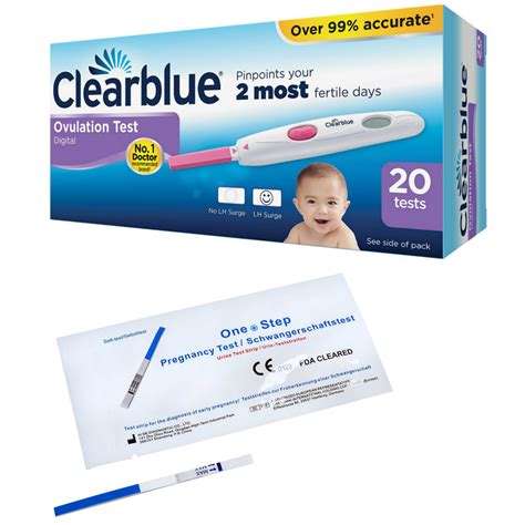 20 Clearblue Digital Ovulation Test Sticks 2 Pregnancy Strips One Step