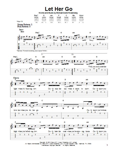 Let her go was released in july 2012 as the second single from. Let Her Go | Sheet Music Direct