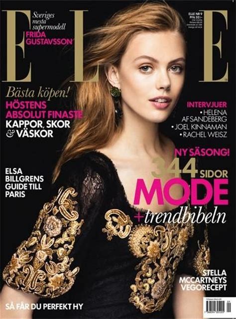 Beautiful Swedish Blonde Model With Blue Eyes Frida Gustavsson Modeling For The Cover Of Elle