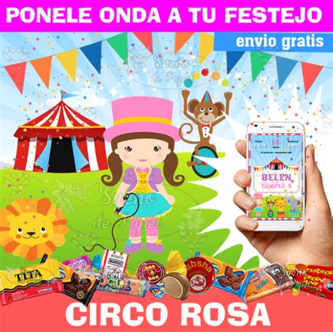 Kit Imprimible Circo Rosa Editable Super Kit Imprimible