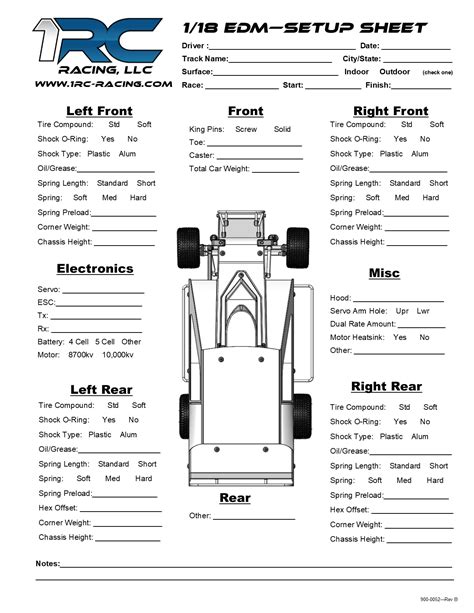 Printable Racing Setup Sheets Customize And Print