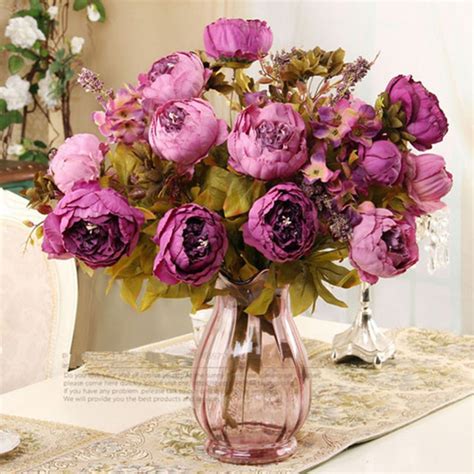 High Quality Silk Flowers European 1 Bouquet Artificial Peony Flowers