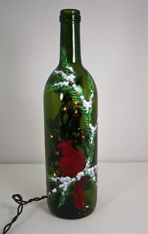 Hand Painted Wine Bottles Recycled Wine Bottles Lighted Wine Bottles