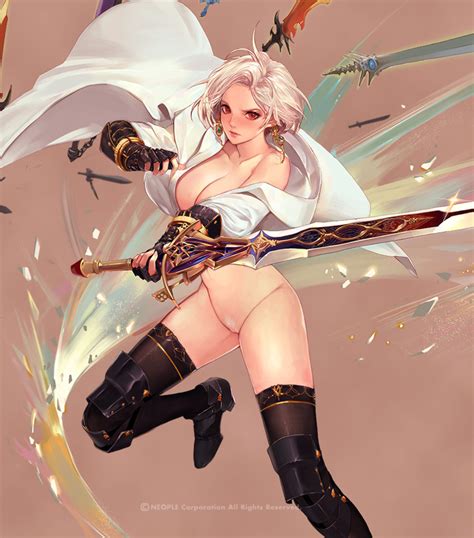 Female Slayer And Sword Master Dungeon And Fighter Drawn By