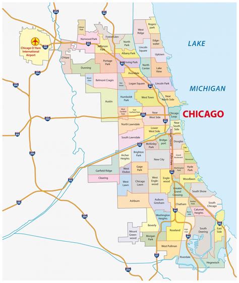 Chicago Neighborhood Map Framed