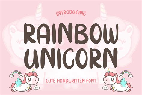 Rainbow Unicorn Font By Aquariid · Creative Fabrica
