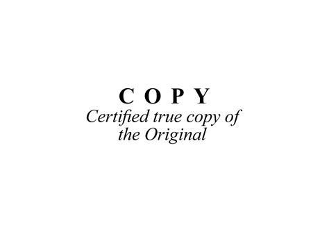 Certified True Copy Of The Original Stamp
