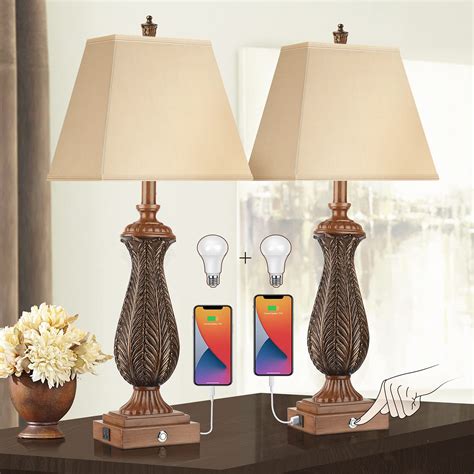 Buy Touch Table Lamp Set Of 2 30h 3 Way Dimmable Bedside Lamp With