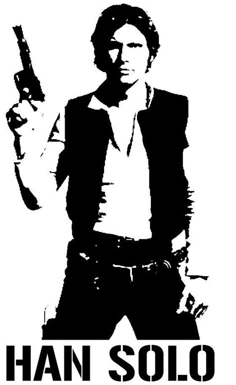 Han Solo Tee Star Wars Stencil Star Wars Silhouette