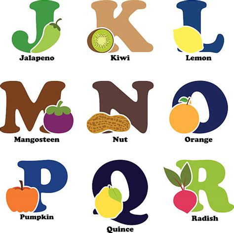 Drawing Of The Fruit Vegetable Alphabet Illustrations Royalty Free