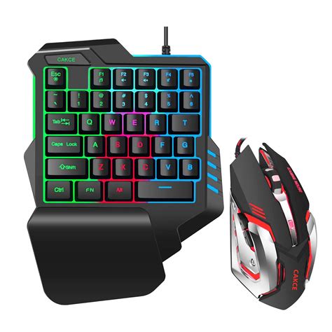 One Hand Rgb Gaming Keyboard And Mouse Combousb Wired Gaming Keyboard