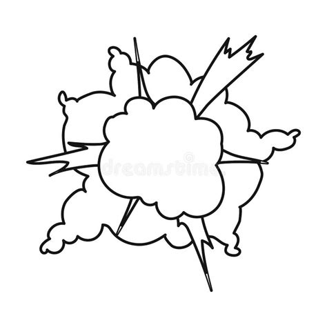 Explosion Icon In Outline Style Isolated On White Background