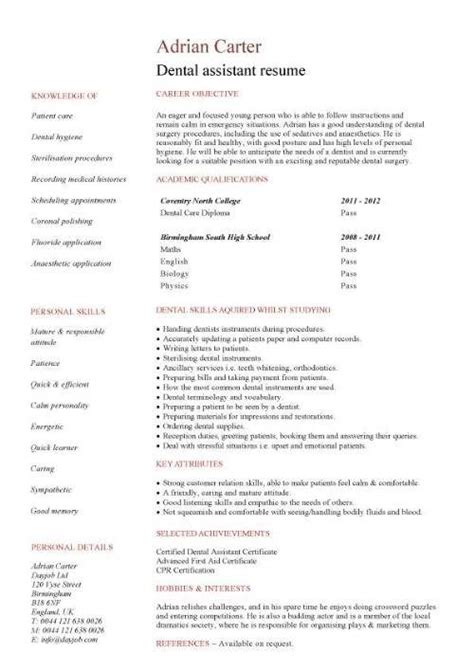 As a recent bachelor of science (chemistry major) graduate, i am looking forward to applying my skills in a practical setting. Cool Cv Dentist Template Pictures | Administrative ...
