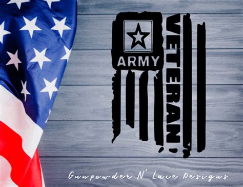 Army Veteran American Flag Permanent Vinyl Decal Etsy