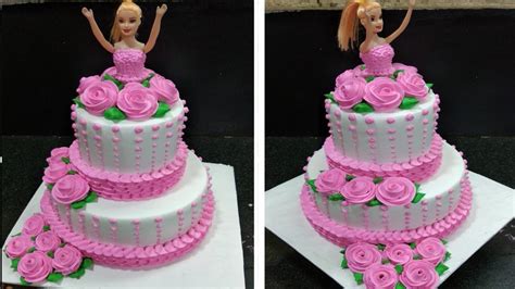 Yummy How To Make Two Step Cake Barbie Doll Cake Step Cake Youtube