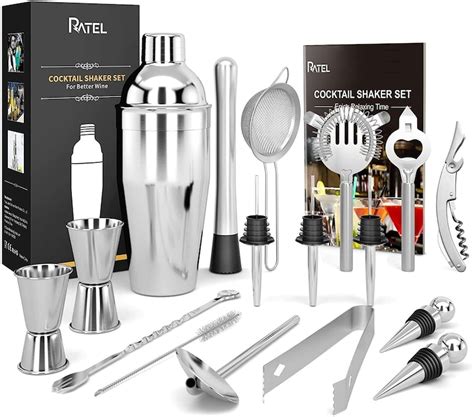 17 Pcs Cocktail Making Set Stainless Steel Cocktail Shakers Set