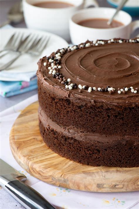 an easy chocolate cake that s moist delicious and packed full of chocolate it can be made
