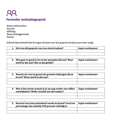 Vragen And Tips Voor Een Goed Evaluatiegesprek