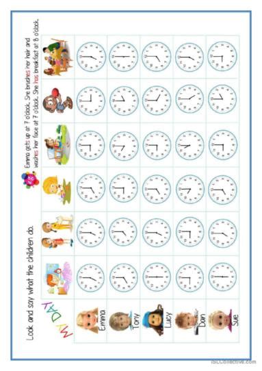 Daily Routines Telling The Time Gene English ESL Worksheets Pdf Doc