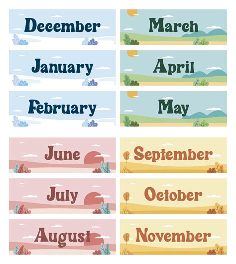 7 Best Images Of Free Printable Month Names Months Of The Year Labels