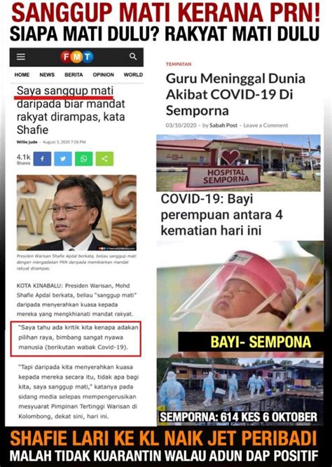 Ketua menteri sabah datuk seri mohd shafie apdal yang mempertahan kerusi dewan undangan negeri (dun) senallang pada pilihan raya negeri sabah (prn) kali ini berdepan empat lawan, termasuk anak buahnya sendiri. Adun DAP, wartawan BH Positif Covid-19, bayi meninggal ...