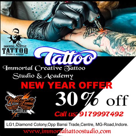 Immortal Creative Tattoo Studio And Academy New Year Offer 30 Off On
