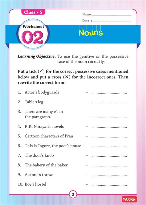 Class 5 English Worksheet Comparison Of Adjectives English Grammar