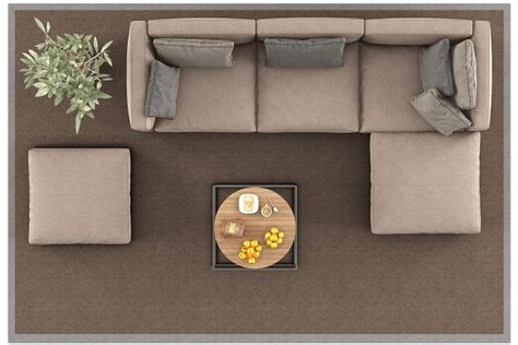 Top View Of A Modern Sofa On Carpet High Quality Architecture Stock