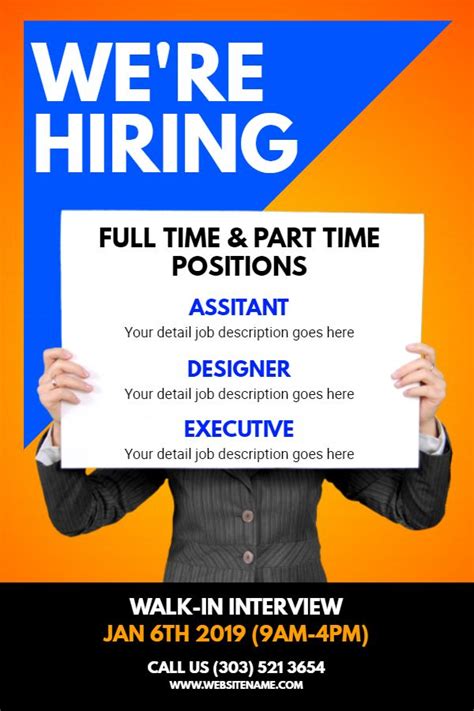 Check spelling or type a new query. We're hiring sample flyer design template | Hiring poster ...