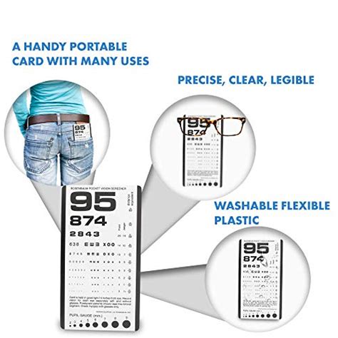 Pocket Eye Chart 14 Inch Rosenbaum Pocket Vision Screener Card 6 38 X