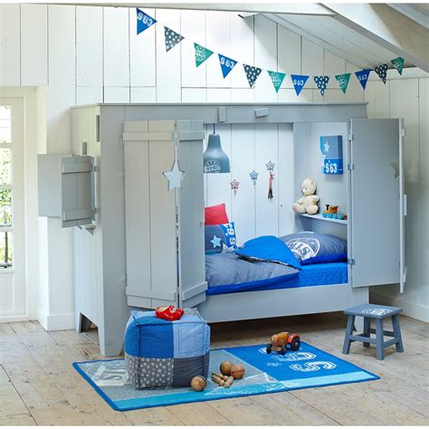 See more ideas about cabin bed, bed, kid beds. Kids Cupboard Style Cabin Bed In Grey With Folding Doors ...
