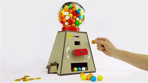 DIY Gumball Machine Money Operated from Cardboard at Home - YouTube